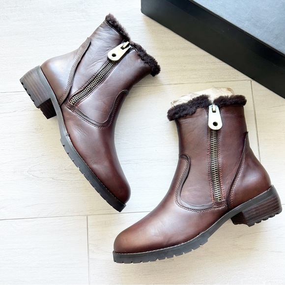 NEW Everybody by BZ Moda Polaris Brown Leather Faux Fur Lined Boots - Picture 1 of 15